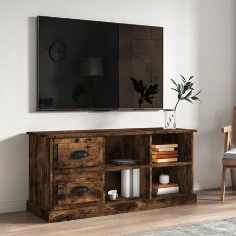 Tv-meubel 102x35,5x47,5 cm bewerkt hout gerookt eikenkleurig 1