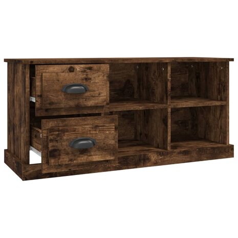 Tv-meubel 102x35,5x47,5 cm bewerkt hout gerookt eikenkleurig 7