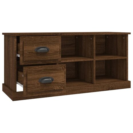 Tv-meubel 102x35,5x47,5 cm bewerkt hout bruin eikenkleur 7