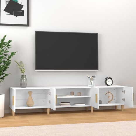 Tv-meubel 180x31,5x40 cm bewerkt hout wit 3