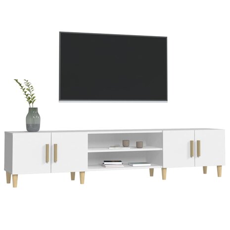 Tv-meubel 180x31,5x40 cm bewerkt hout wit 4