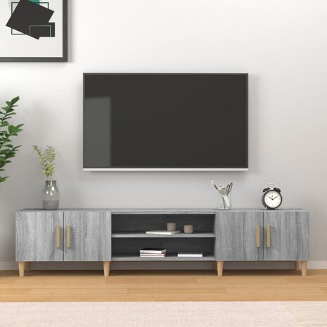 Tv-meubel 180x31,5x40 cm bewerkt hout grijs sonoma eikenkleurig 1