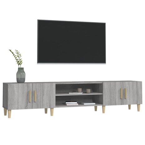 Tv-meubel 180x31,5x40 cm bewerkt hout grijs sonoma eikenkleurig 4