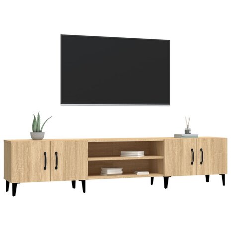 Tv-meubel 180x31,5x40 cm bewerkt hout sonoma eikenkleurig 4