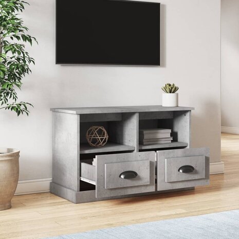 Tv-meubel 80x35x50 cm bewerkt hout betongrijs 3