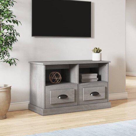 Tv-meubel 80x35x50 cm bewerkt hout grijs sonoma eikenkleurig 1