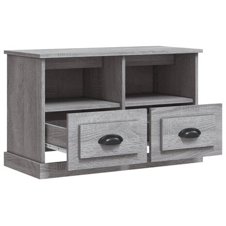 Tv-meubel 80x35x50 cm bewerkt hout grijs sonoma eikenkleurig 6