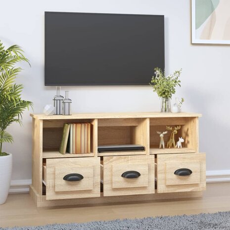 Tv-meubel 100x35x50 cm bewerkt hout sonoma eikenkleurig 3