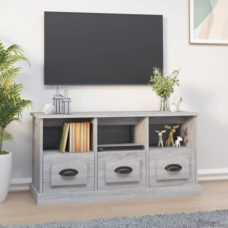 Tv-meubel 100x35x50 cm bewerkt hout grijs sonoma eikenkleurig 1