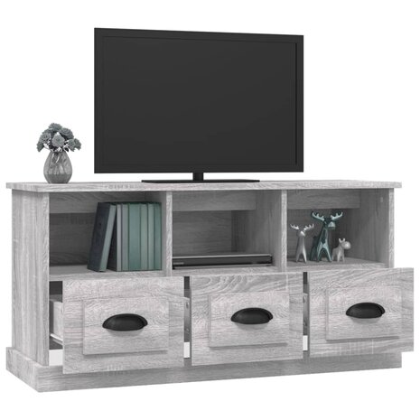 Tv-meubel 100x35x50 cm bewerkt hout grijs sonoma eikenkleurig 5