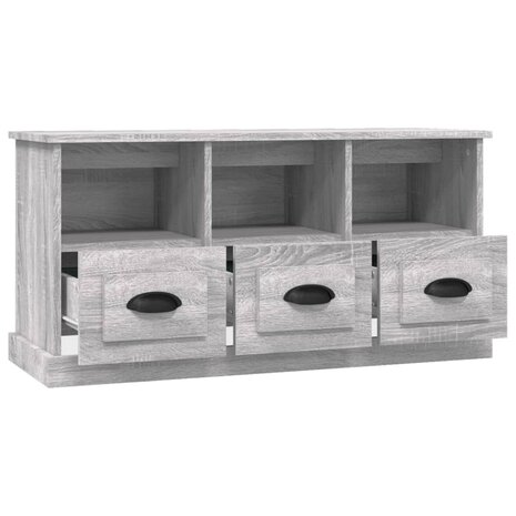 Tv-meubel 100x35x50 cm bewerkt hout grijs sonoma eikenkleurig 7