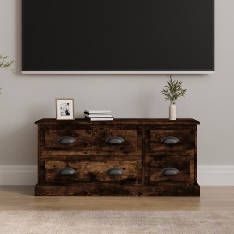 Tv-meubel 100x35,5x45 cm bewerkt hout gerookt eikenkleurig 1