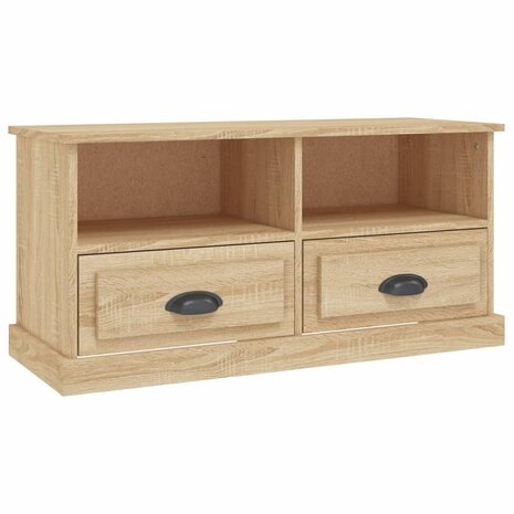 Tv-meubel 93x35,5x45 cm bewerkt hout sonoma eikenkleurig 2