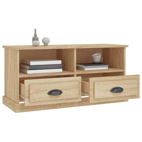 Tv-meubel 93x35,5x45 cm bewerkt hout sonoma eikenkleurig 5