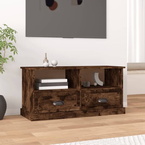 Tv-meubel 93x35,5x45 cm bewerkt hout gerookt eikenkleurig 1