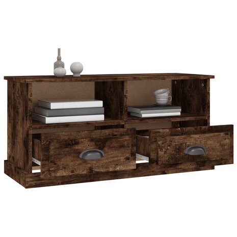 Tv-meubel 93x35,5x45 cm bewerkt hout gerookt eikenkleurig 5