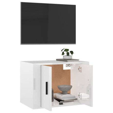 Tv-wandmeubel 57x34,5x40 cm hoogglans wit 5