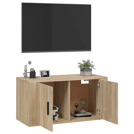 Tv-wandmeubel 80x34,5x40 cm sonoma eikenkleurig 5