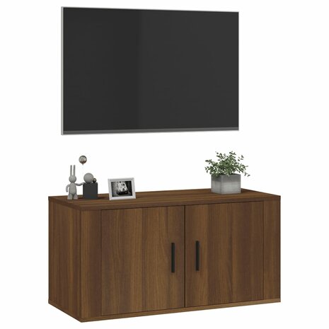 Tv-wandmeubel 80x34,5x40 cm bruin eikenkleur 4