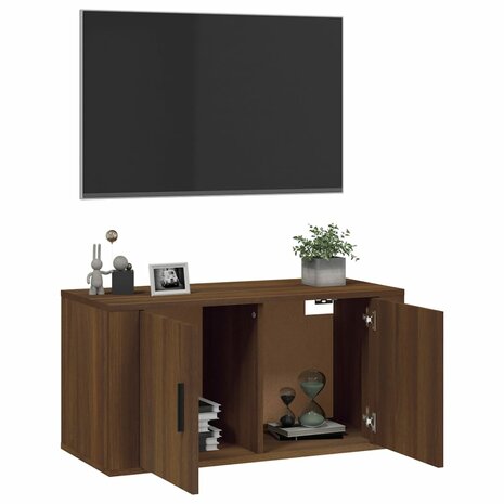 Tv-wandmeubel 80x34,5x40 cm bruin eikenkleur 5