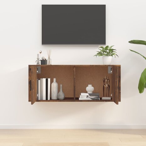 Tv-wandmeubel 100x34,5x40 cm gerookt eikenkleurig 3