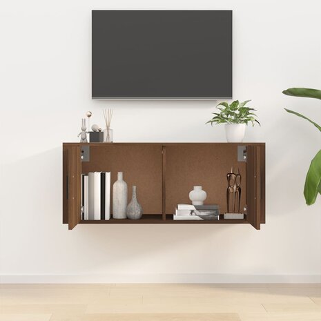 Tv-wandmeubel 100x34,5x40 cm bruin eikenkleur 3