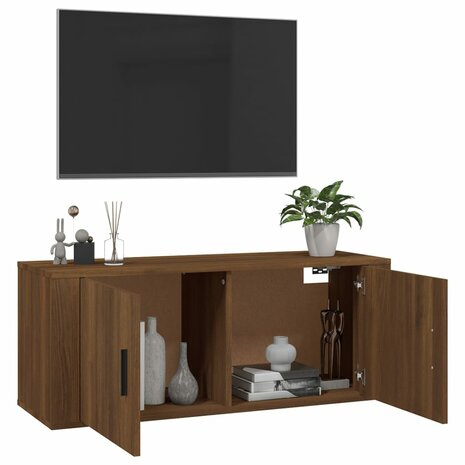 Tv-wandmeubel 100x34,5x40 cm bruin eikenkleur 5