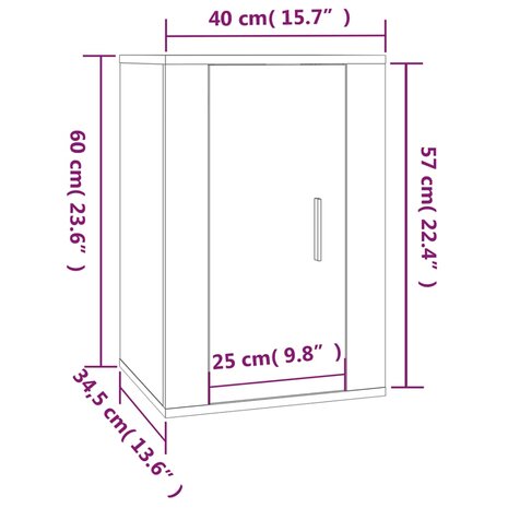 Tv-wandmeubels 2 st 40x34,5x60 cm zwart 12