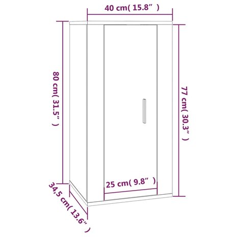 Tv-wandmeubel 40x34,5x80 cm bruin eikenkleur 11