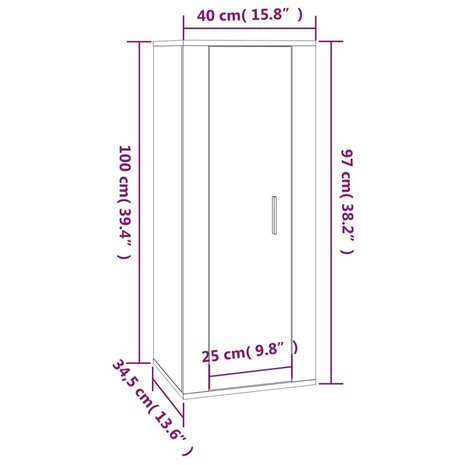 Tv-wandmeubel 40x34,5x100 cm zwart 11