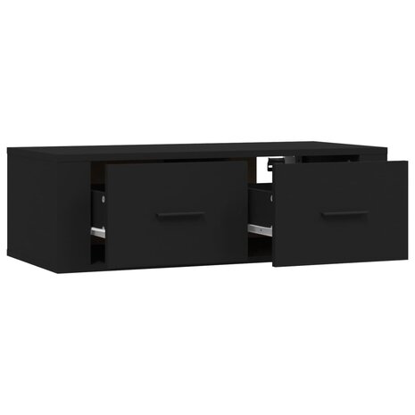 Tv-hangmeubel 80x36x25 cm bewerkt hout zwart 7