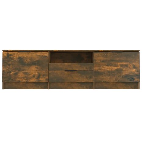 Tv-meubel 140x35x40 cm bewerkt hout gerookt eikenkleurig 4