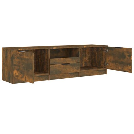 Tv-meubel 140x35x40 cm bewerkt hout gerookt eikenkleurig 5