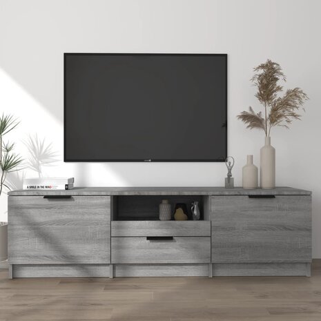 Tv-meubel 140x35x40 cm bewerkt hout grijs sonoma eikenkleurig 1