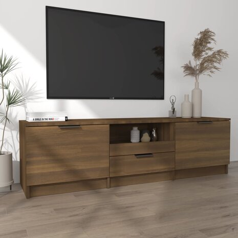 Tv-meubel 140x35x40 cm bewerkt hout bruin eikenkleur 3