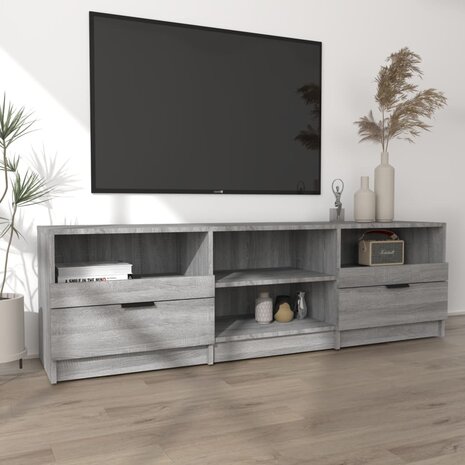 Tv-meubel 150x33,5x45 cm bewerkt hout grijs sonoma eikenkleurig 3