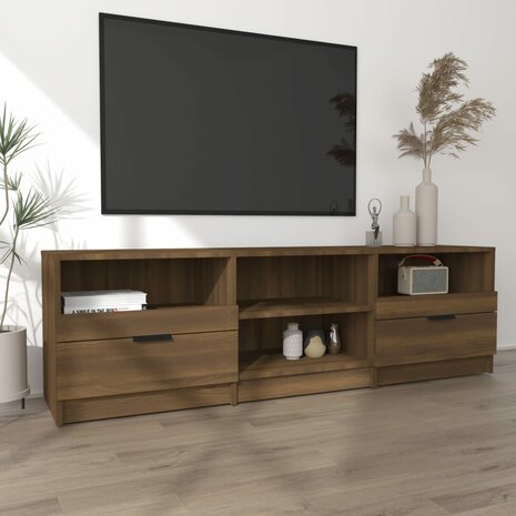 Tv-meubel 150x33,5x45 cm bewerkt hout bruin eikenkleur 3