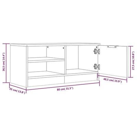 Tv-meubelen 2 st 80x35x36,5 cm bewerkt hout gerookt eikenkleur 10