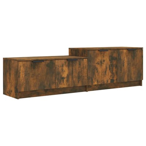 Tv-meubel 158,5x36x45 cm bewerkt hout gerookt eikenkleurig 2