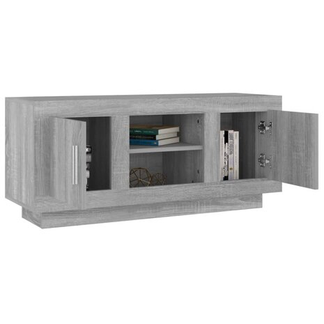 Tv-meubel 102x35x45 cm bewerkt hout grijs sonoma eikenkleurig 4