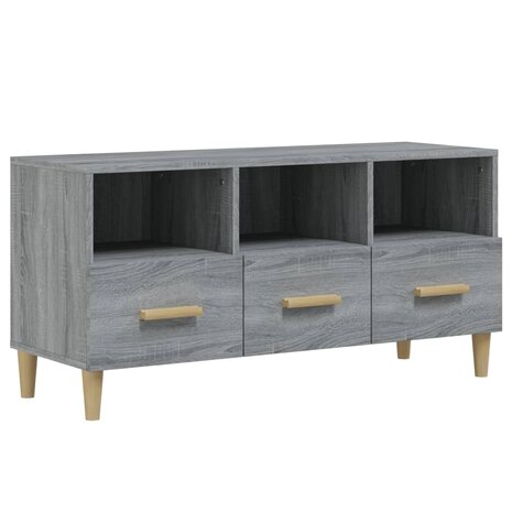 Tv-meubel 102x36x50 cm bewerkt hout grijs sonoma eikenkleurig 2