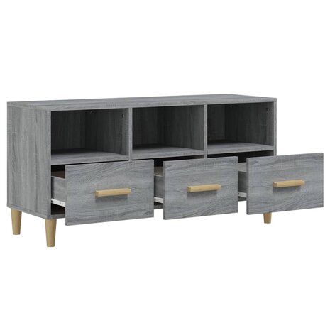 Tv-meubel 102x36x50 cm bewerkt hout grijs sonoma eikenkleurig 7