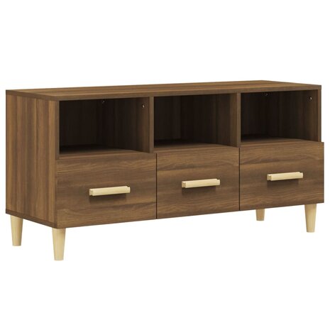 Tv-meubel 102x36x50 cm bewerkt hout bruin eikenkleur 2