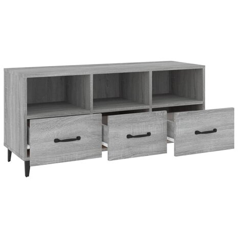 Tv-meubel 102x35x50 cm bewerkt hout grijs sonoma eikenkleurig 5