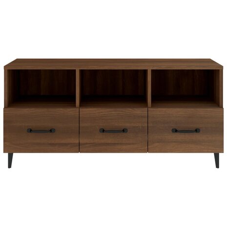 Tv-meubel 102x35x50 cm bewerkt hout bruin eikenkleur 5