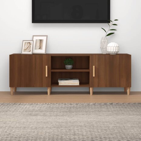 Tv-meubel 150x30x50 cm bewerkt hout bruin eikenkleur 1