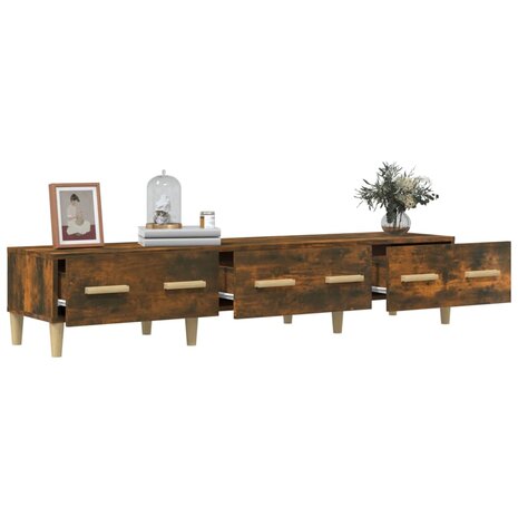 Tv-meubel 150x34,5x30 cm bewerkt hout gerookt eikenkleurig 5