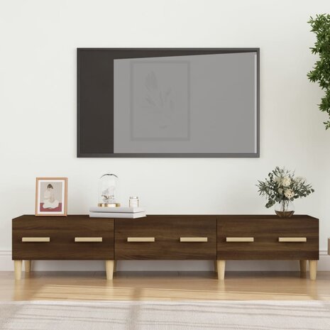 Tv-meubel 150x34,5x30 cm bewerkt hout bruin eikenkleur 1