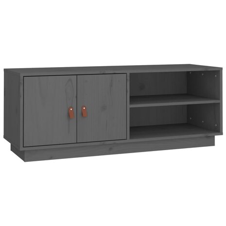 Tv-meubel 105x34x40 cm massief grenenhout grijs 2