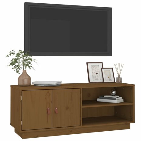 Tv-meubel 105x34x40 cm massief grenenhout honingbruin 4